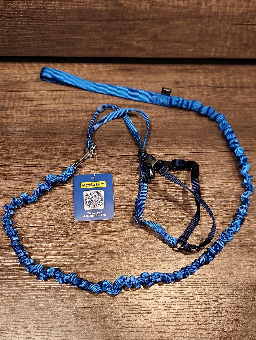 PetSafe Blue Cat Bungee Leash and Adjustable Harness Set Sz L